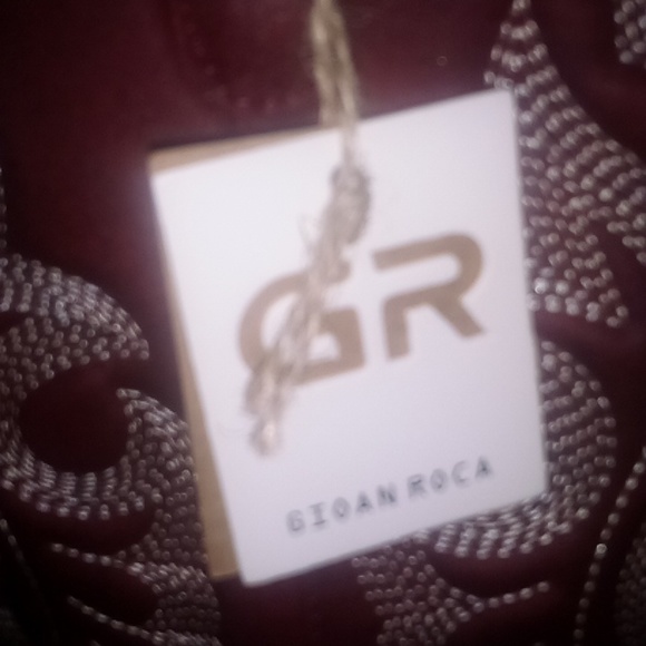 GIOANROCA size 8 embroidered faux suede cowboy boots - Picture 2 of 2